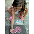 girl drawing with chalk