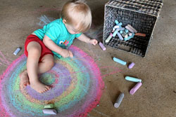 inside chalk drawing